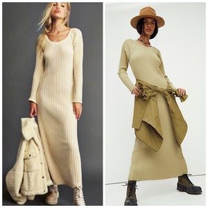 Free People Beach Walk About Long Ribbed very stretchy dress sz XS